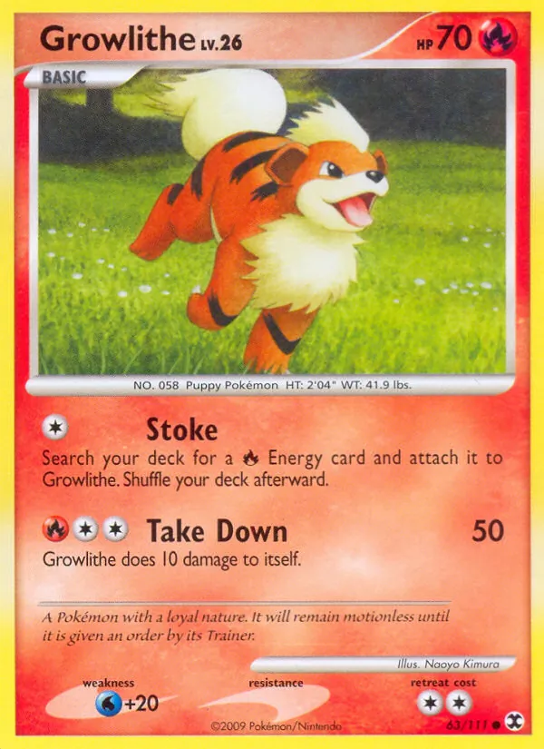 Kaart Growlithe uit Rising Rivals, nummer 63/111