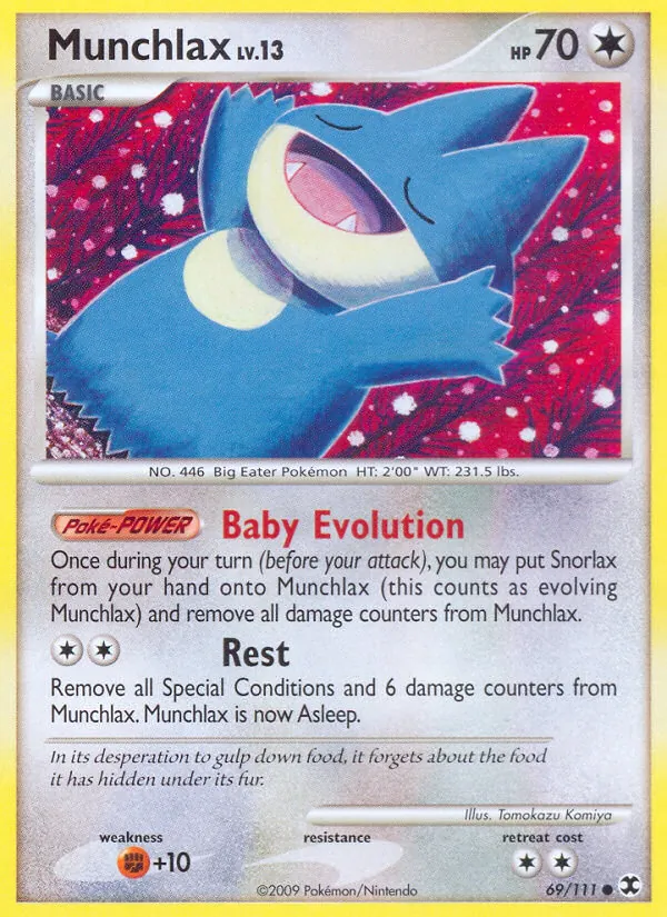 Carta Munchlax de la expansión Rising Rivals, número 69/111