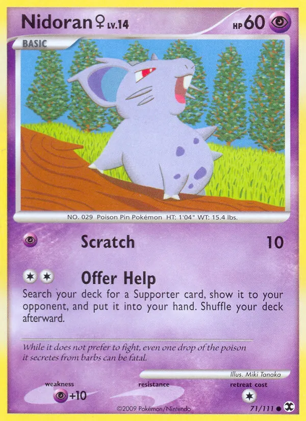 Kaart Nidoran ♀ uit Rising Rivals, nummer 71/111