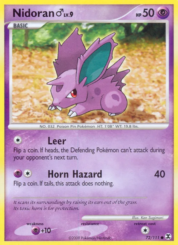 Kartu Nidoran ♂ dari Rising Rivals, nomor 72/111