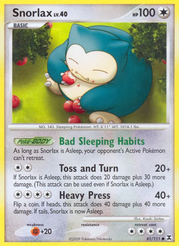 Kaart Snorlax uit Rising Rivals, nummer 81/111