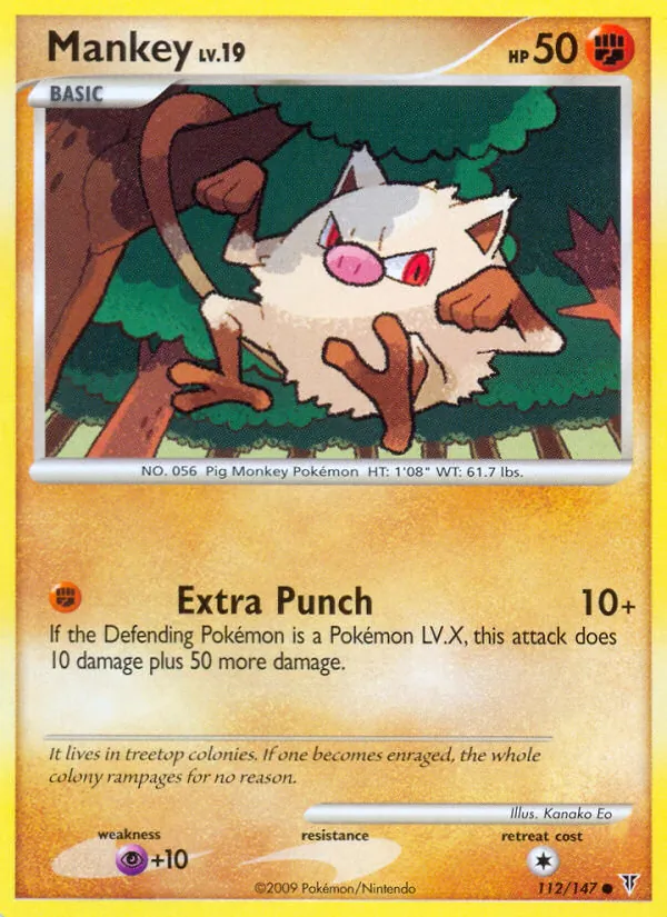 Mankey card from Supreme Victors, number 112/147