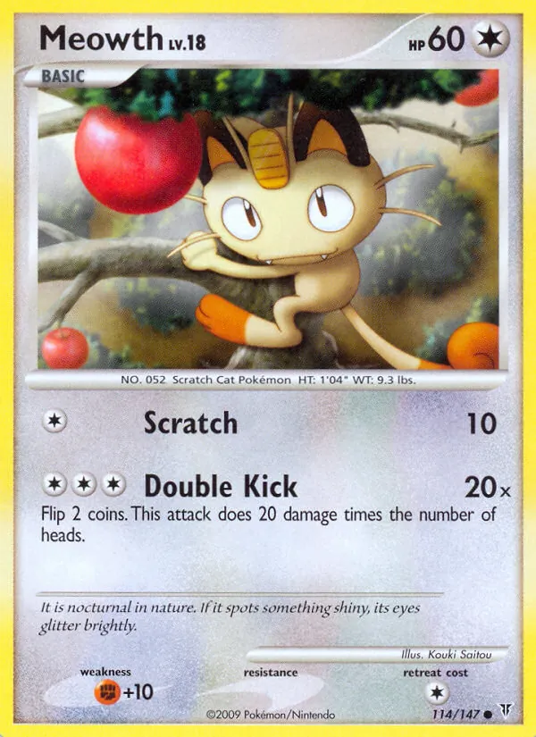 Meowth card from Supreme Victors, number 114/147