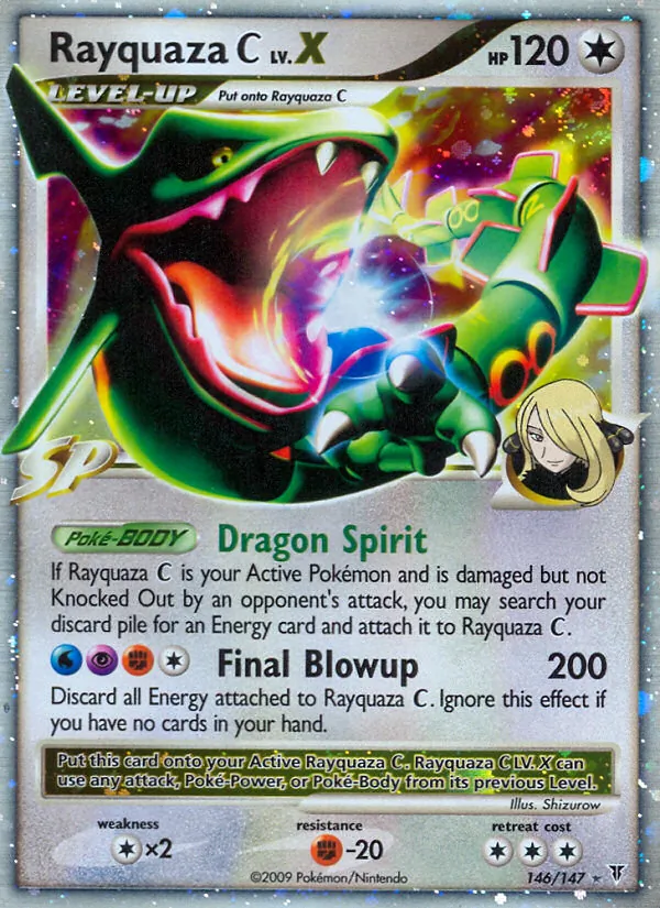 Rayquaza C LV.X card from Supreme Victors, number 146/147