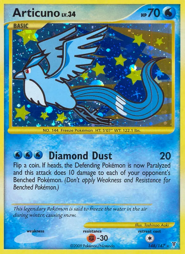 Articuno card from Supreme Victors, number 148/147