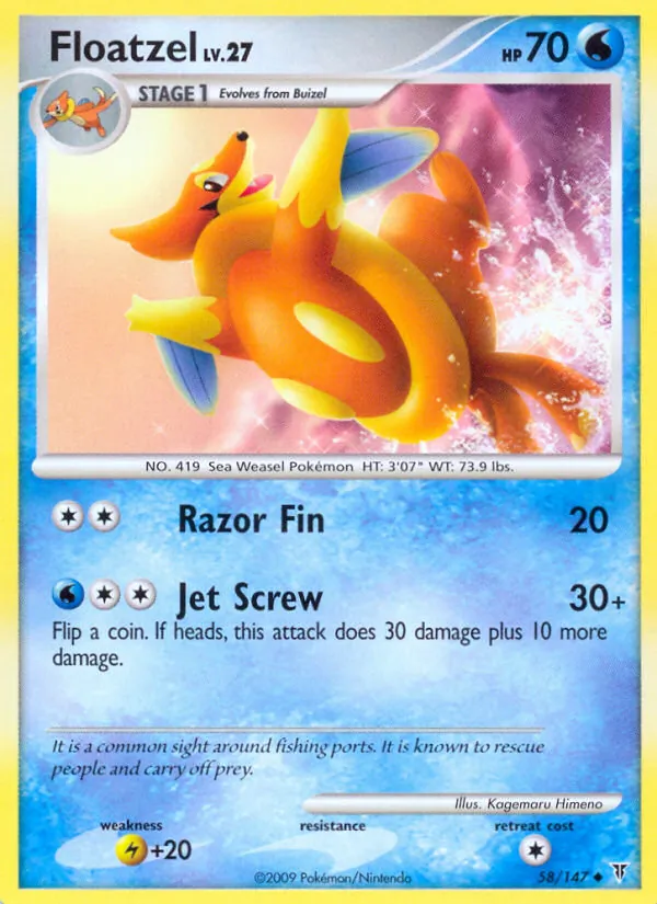 Floatzel card from Supreme Victors, number 58/147