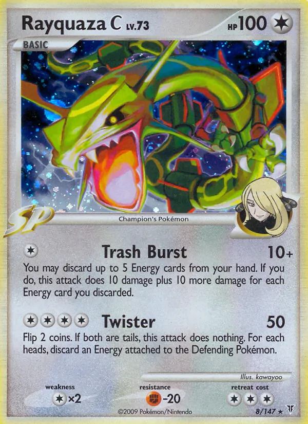 Rayquaza C card from Supreme Victors, number 8/147