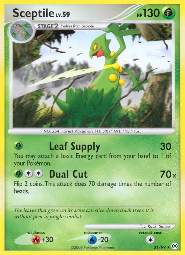 Sceptile card from Arceus, number 31/99