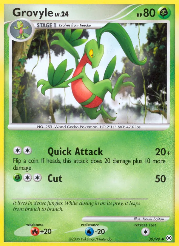 Grovyle card from Arceus, number 39/99