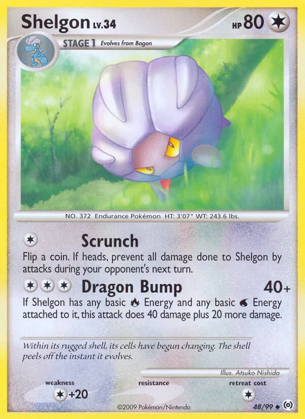 Shelgon card from Arceus, number 48/99
