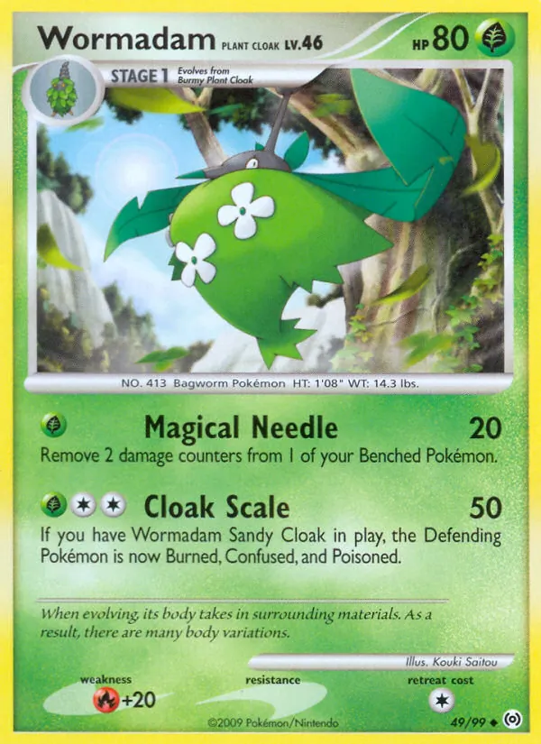 Wormadam Plant Cloak card from Arceus, number 49/99