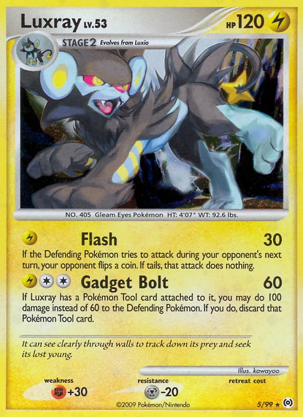 Luxray card from Arceus, number 5/99