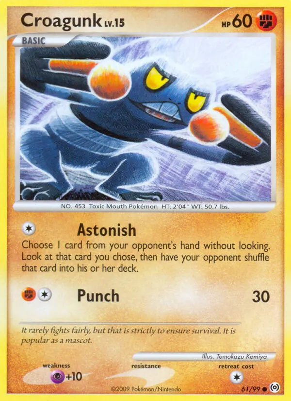 Croagunk card from Arceus, number 61/99
