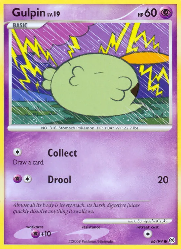 Gulpin card from Arceus, number 66/99