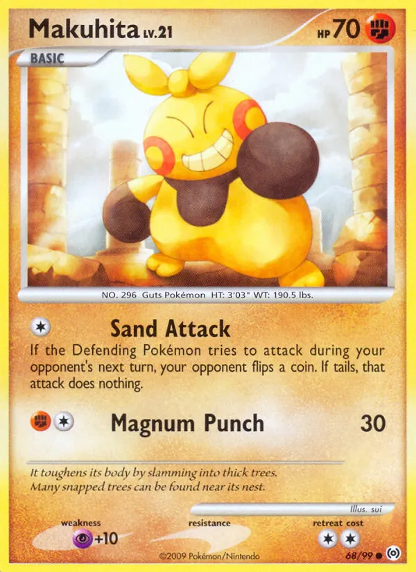 Makuhita card from Arceus, number 68/99