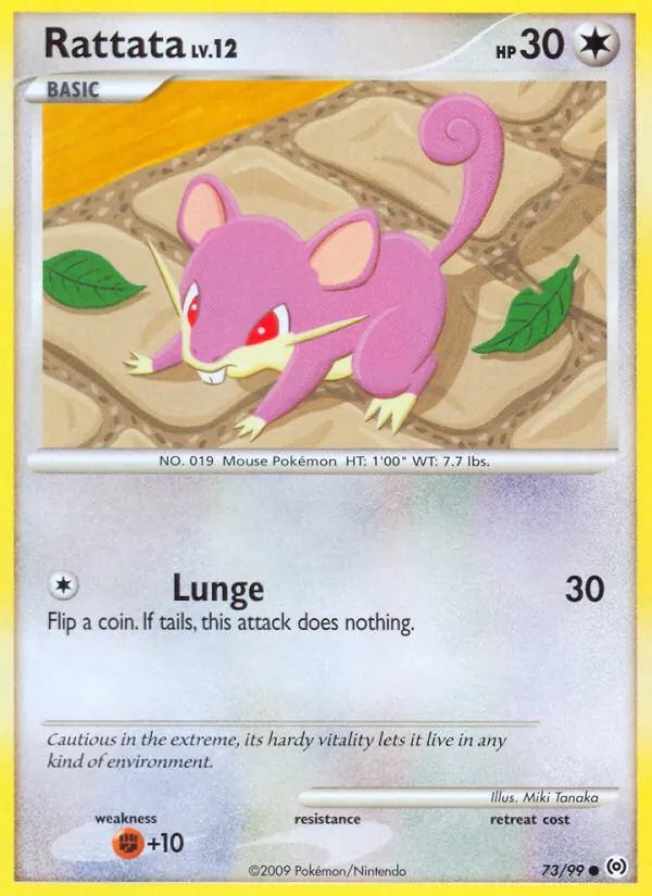 Rattata card from Arceus, number 73/99