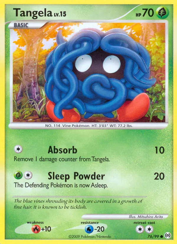 Tangela card from Arceus, number 76/99