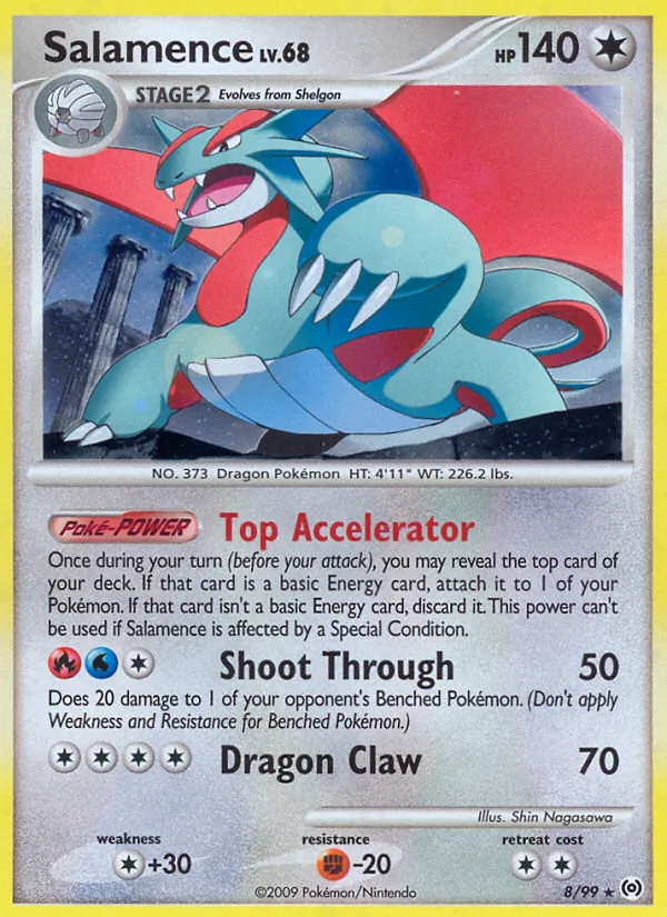 Salamence card from Arceus, number 8/99