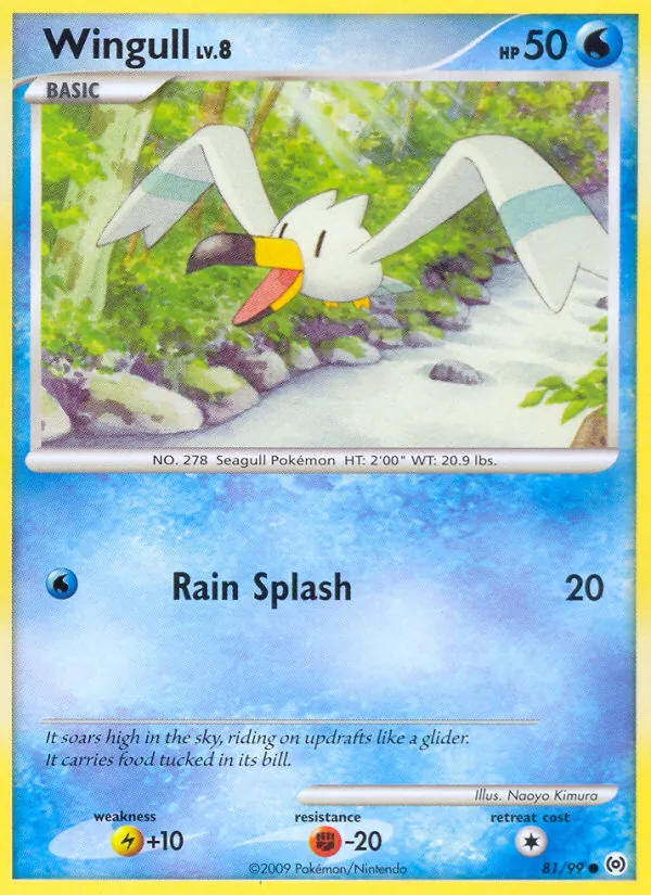 Wingull card from Arceus, number 81/99
