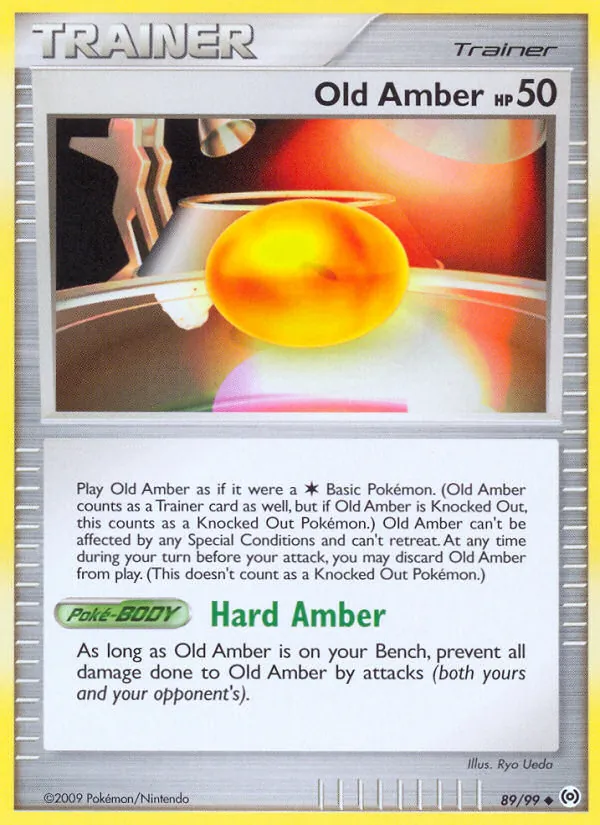 Old Amber card from Arceus, number 89/99