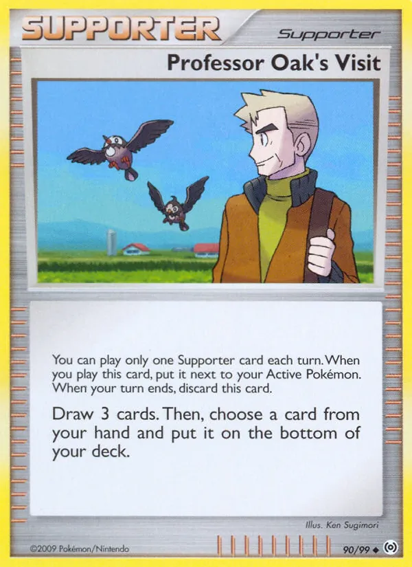 Professor Oak's Visit card from Arceus, number 90/99