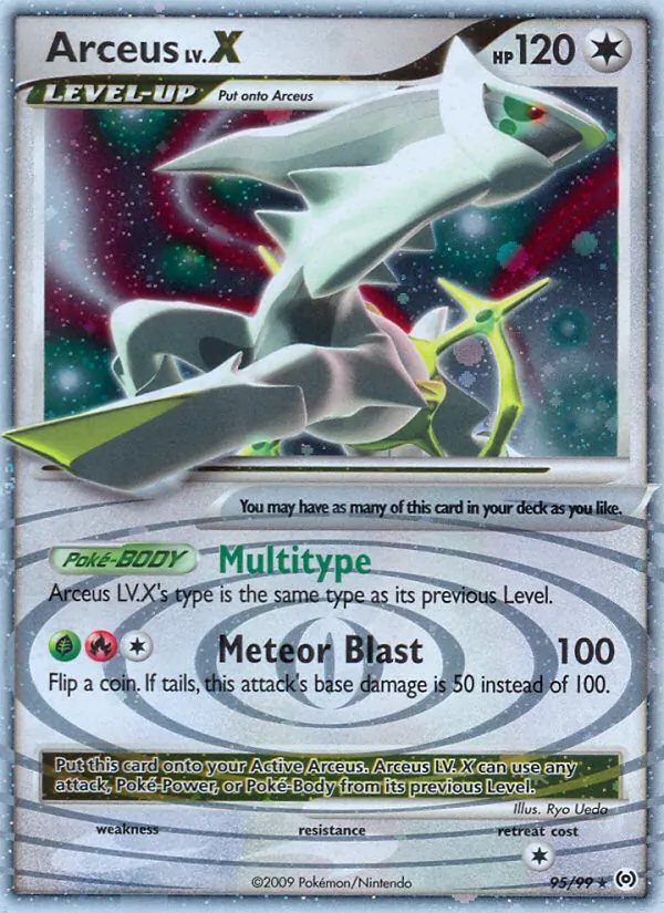 Arceus LV.X card from Arceus, number 95/99