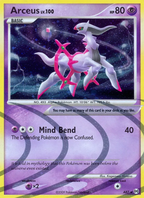 Arceus card from Arceus, number AR7/99