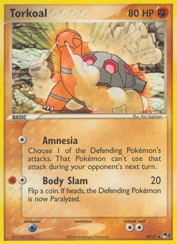 Torkoal card from POP Series 1, number 10/17
