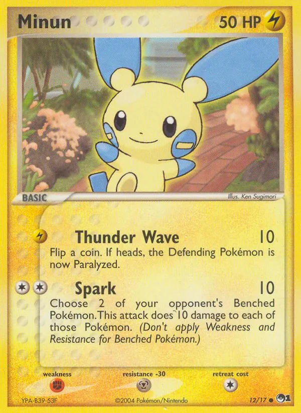 Minun card from POP Series 1, number 12/17