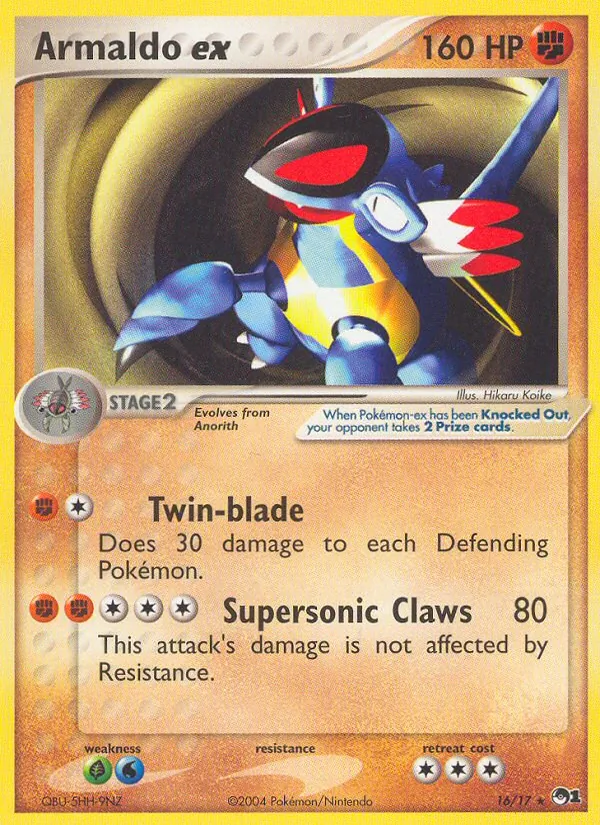 Armaldo ex card from POP Series 1, number 16/17