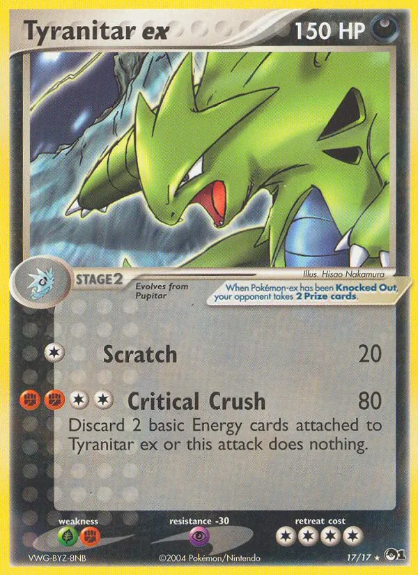 Tyranitar ex card from POP Series 1, number 17/17