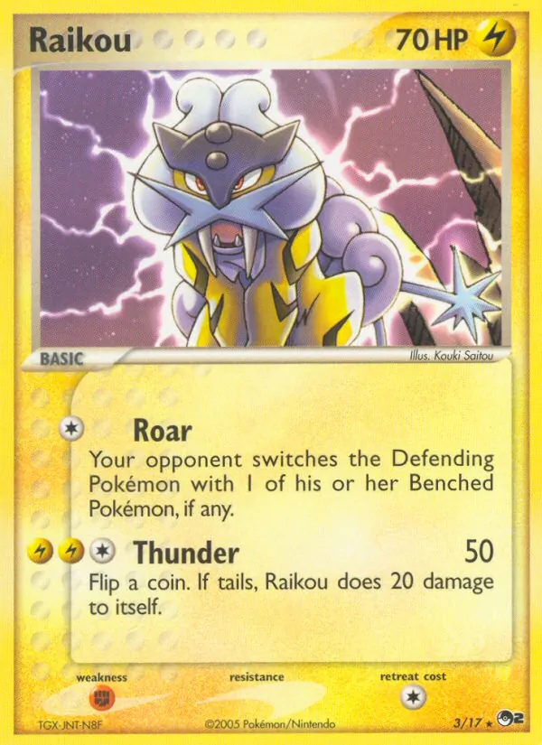 Raikou card from POP Series 2, number 3/17
