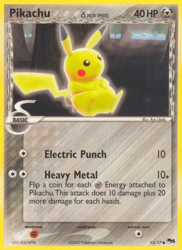 Pikachu δ card from POP Series 5, number 13/17