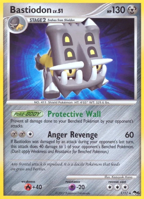 Bastiodon card from POP Series 6, number 1/17