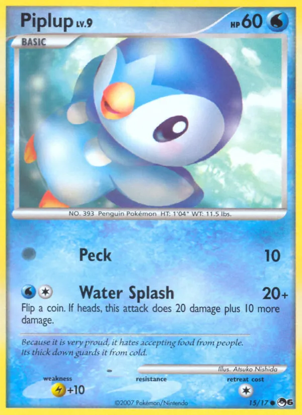Piplup card from POP Series 6, number 15/17