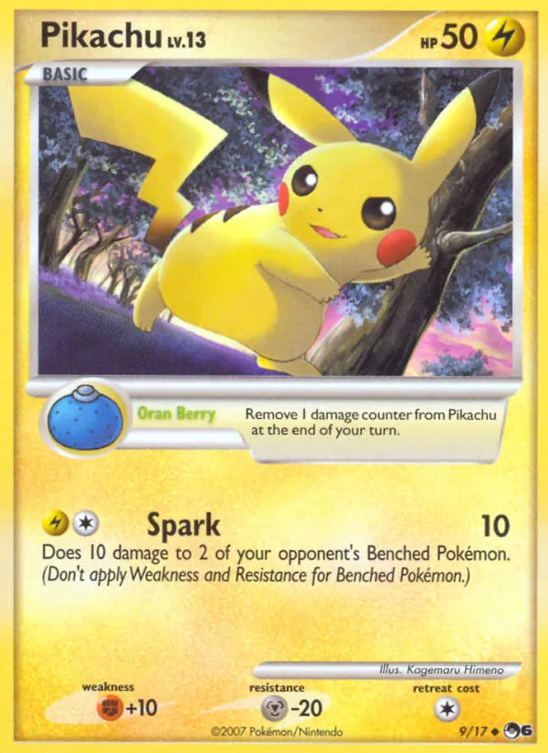 Pikachu card from POP Series 6, number 9/17