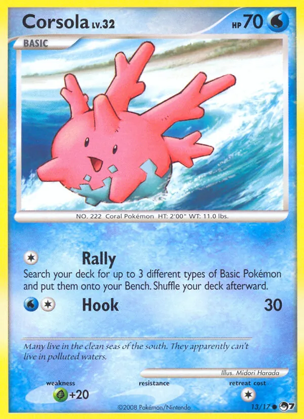 Corsola card from POP Series 7, number 13/17