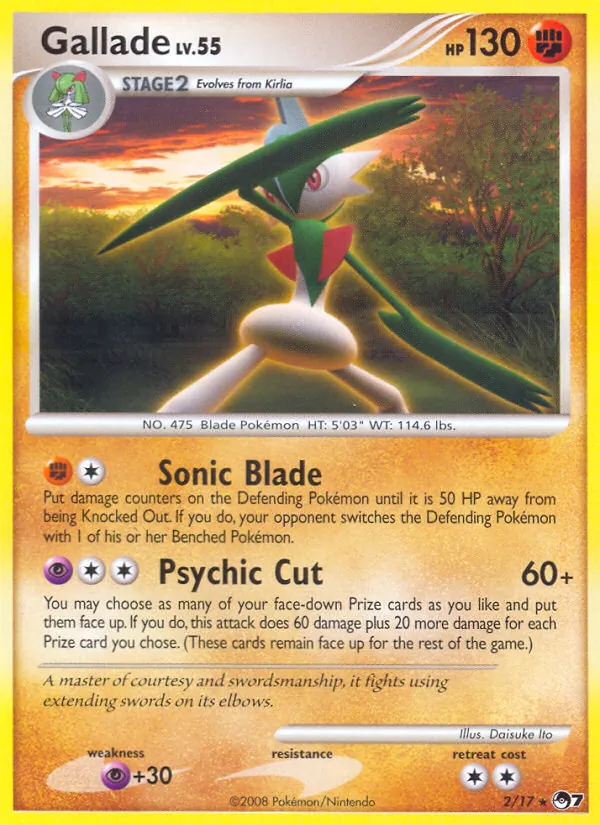 Gallade card from POP Series 7, number 2/17