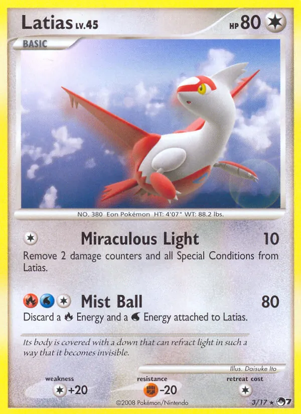 Latias card from POP Series 7, number 3/17