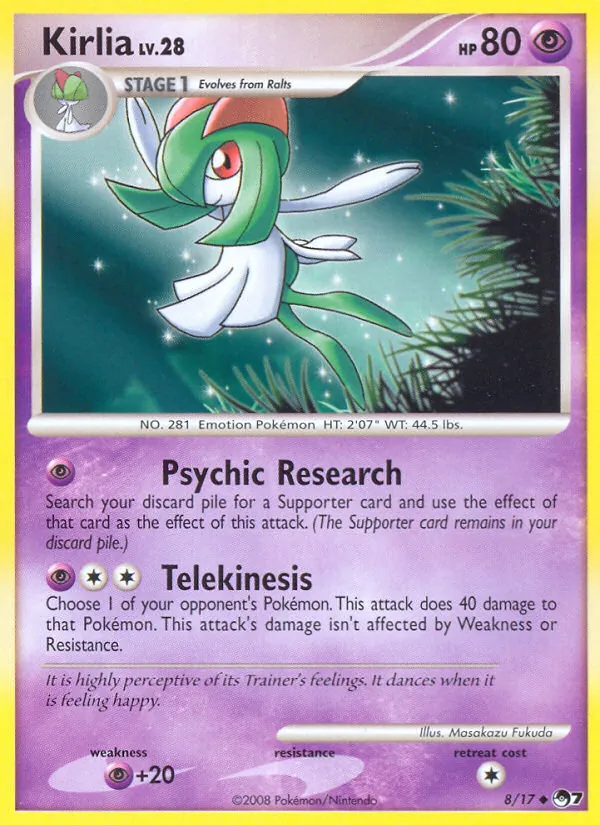 Kirlia card from POP Series 7, number 8/17