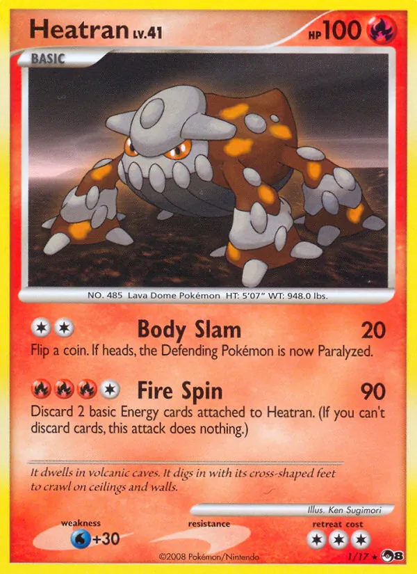 Heatran card from POP Series 8, number 1/17