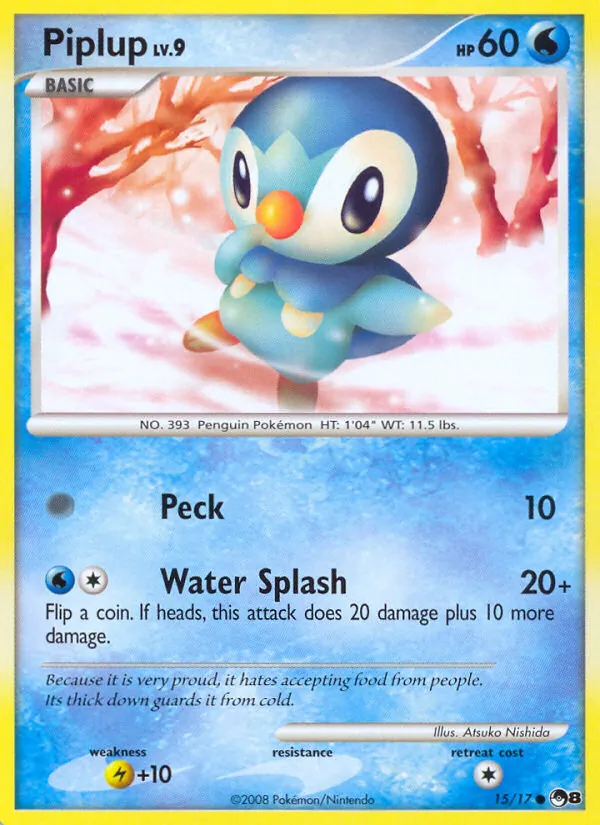 Piplup card from POP Series 8, number 15/17