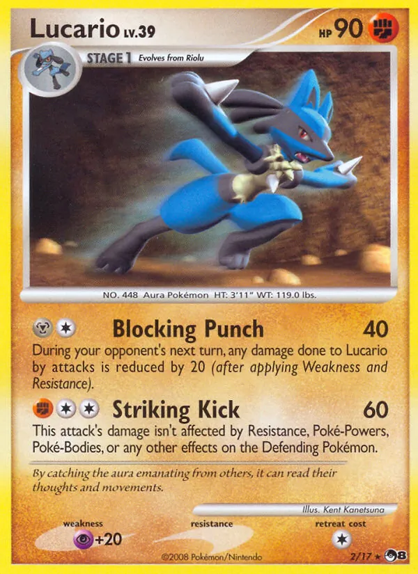Lucario card from POP Series 8, number 2/17