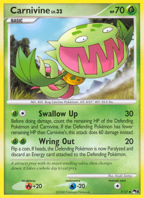 Carnivine card from POP Series 8, number 7/17
