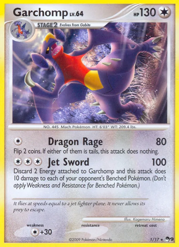 Garchomp card from POP Series 9, number 1/17