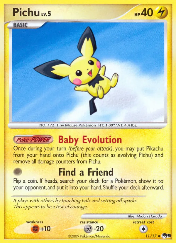 Pichu card from POP Series 9, number 11/17