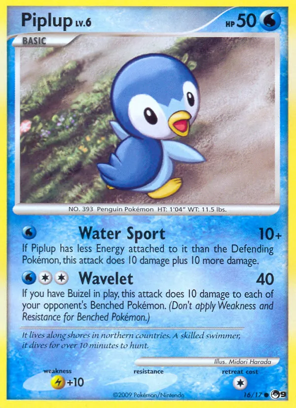 Piplup card from POP Series 9, number 16/17