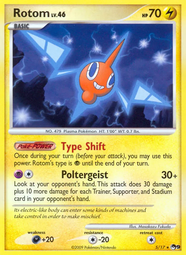 Rotom card from POP Series 9, number 5/17