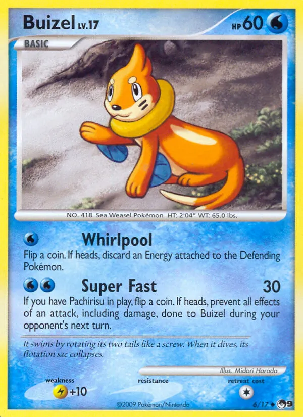 Buizel card from POP Series 9, number 6/17