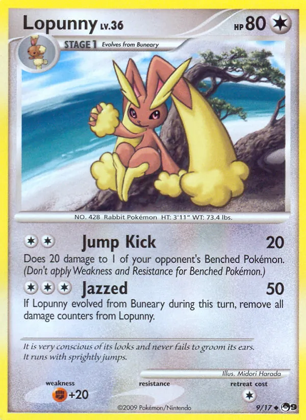 Lopunny card from POP Series 9, number 9/17